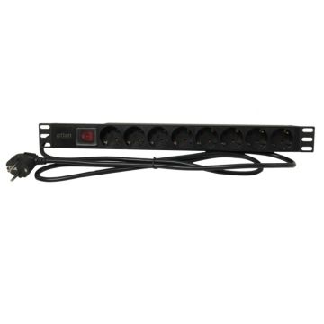 Regleta 19" 8 schuko + interruptor