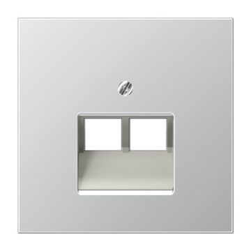 Placa central telef. 2 tomas LS aluminio