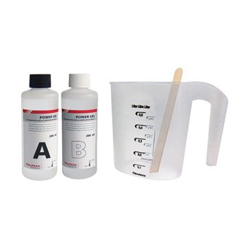Gel bicomponente dosificable con vaso mezclador y espátula POWER (Botella 400ml)