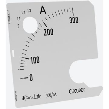 Escala intercambiable para amperímetro EC-FA, panel 72x72