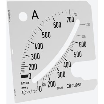 Escala intercambiable para amperímetro maxímetro EMC72, panel 72x72