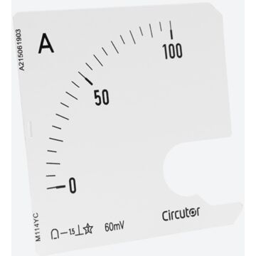 Escala intercambiable para amperímetro BC, panel 96x96