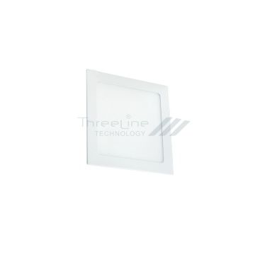Aro empot. Ultrafino de LEDs 18W Cuadrado Blanco neutro Plata