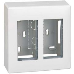 Caja pared superficie 2 mód. dobles bl.