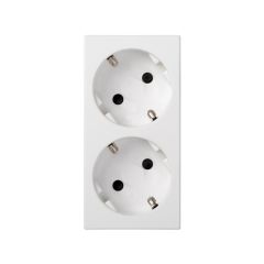 Base doble schuko por corte sin indic.bl