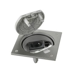 Unidad con base schuko+1 rj45 c.6 inox