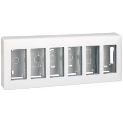 Caja pared superficie 6 mód. dobles bl.
