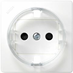 Tapa base schuko con obturador (blanco)