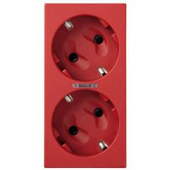 Base doble schuko por corte con led ro