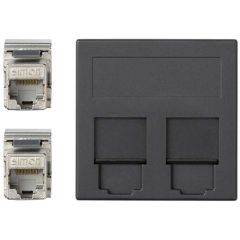 Placa v&d plana cg+2 rj45 cat.6a ftp gr.