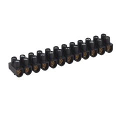 Regleta de conexión nylbloc. 12 bornas con capacidad 16mm². intensidad máx. 76a. negra