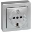 Monoblock base schuko con obturador (alu thumbnail